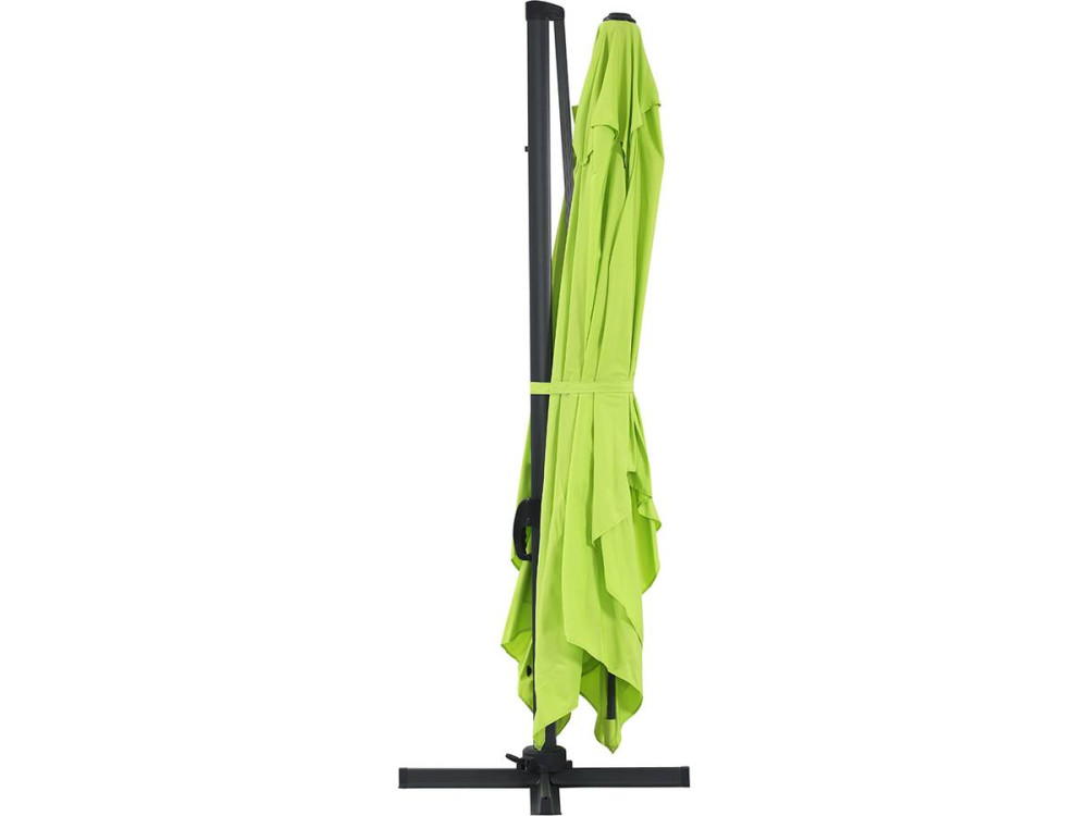 Parasol ogrodowy "Sun 4" z boczn nogą - Aluminium - Prostokątny - 3 x 4 m - Zielony + Pokrowiec ochronny
