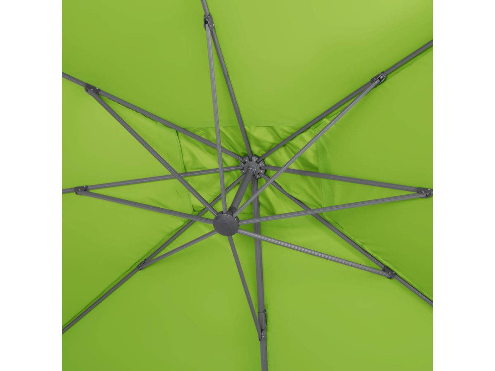 Parasol ogrodowy "Sun 4" z boczn nogą - Aluminium - Prostokątny - 3 x 4 m - Zielony + Pokrowiec ochronny
