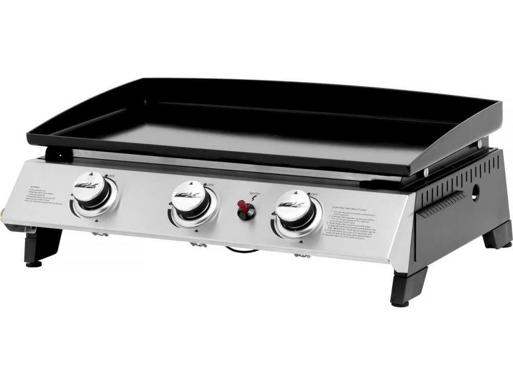 Płyta grillowa gazowa 3-palnikowa "Jolly" - 7,5 kW - szara