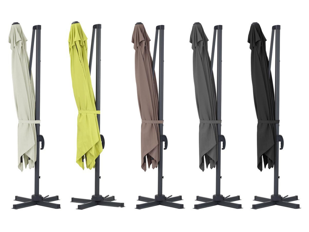 Parasol ogrodowy „Sun 3” - Z aluminium - Kwadratowy - 3 x 3 m - Ecru