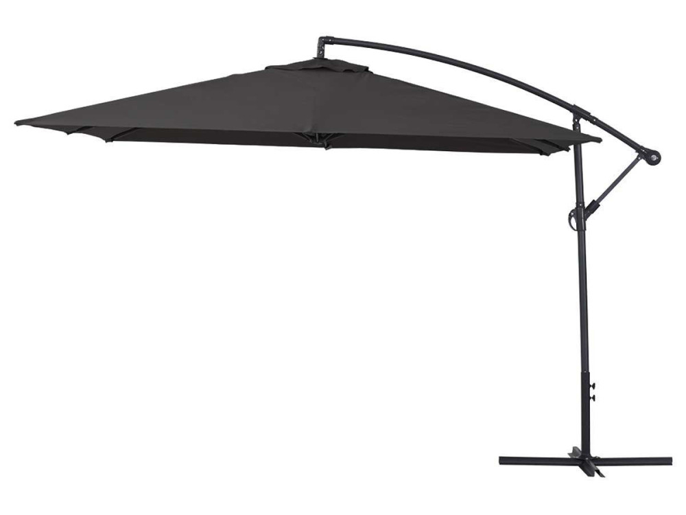Parasol ogrodowy "Ilios 3" z wysięgnikiem - Aluminium - Kwadratowy -  3 x3 m - Czarny
