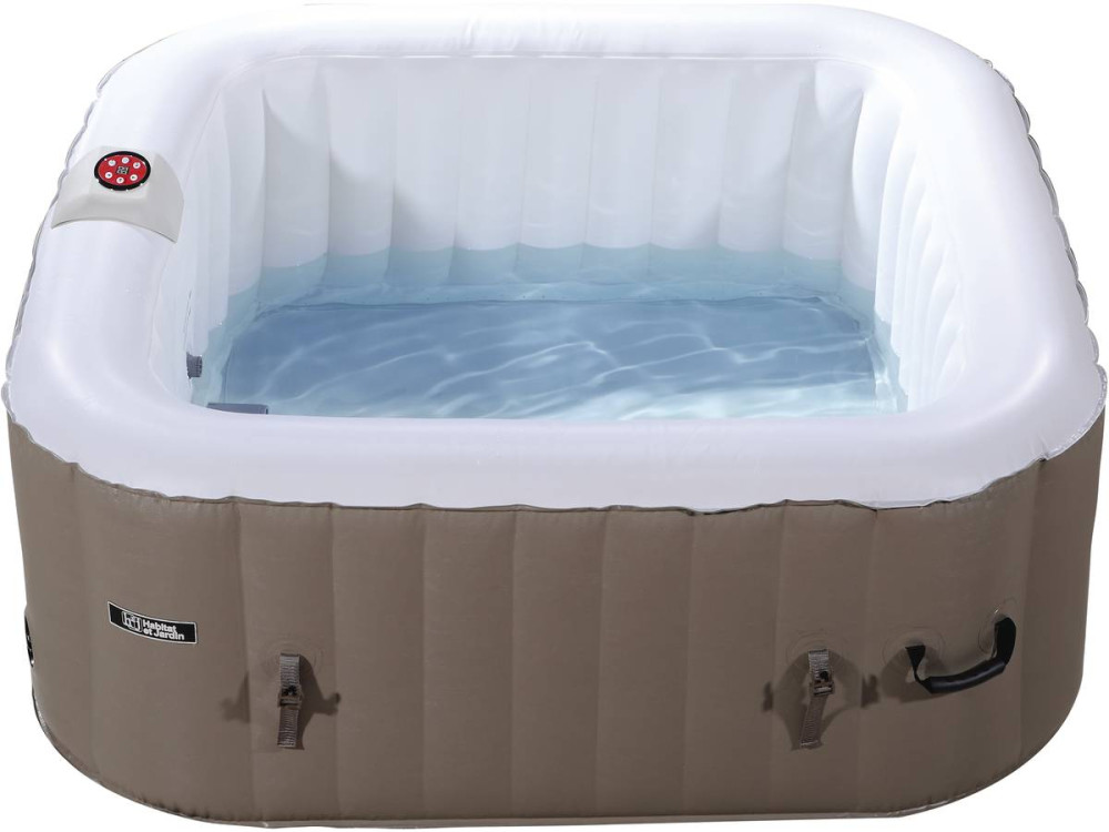 Dmuchane spa "Monac" z PVC - 4 miejsca - Szaro-brzowe/kremowe