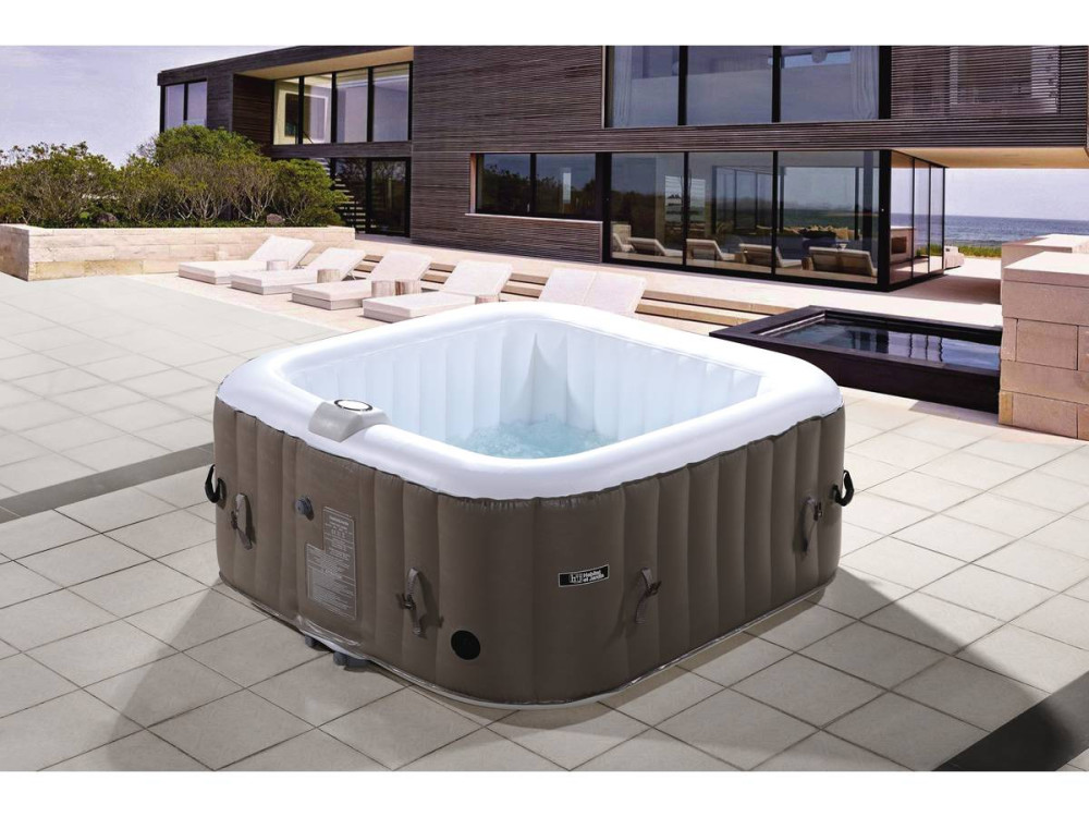 Dmuchane spa "Monac" z PVC - 4 miejsca - Szaro-brzowe/kremowe