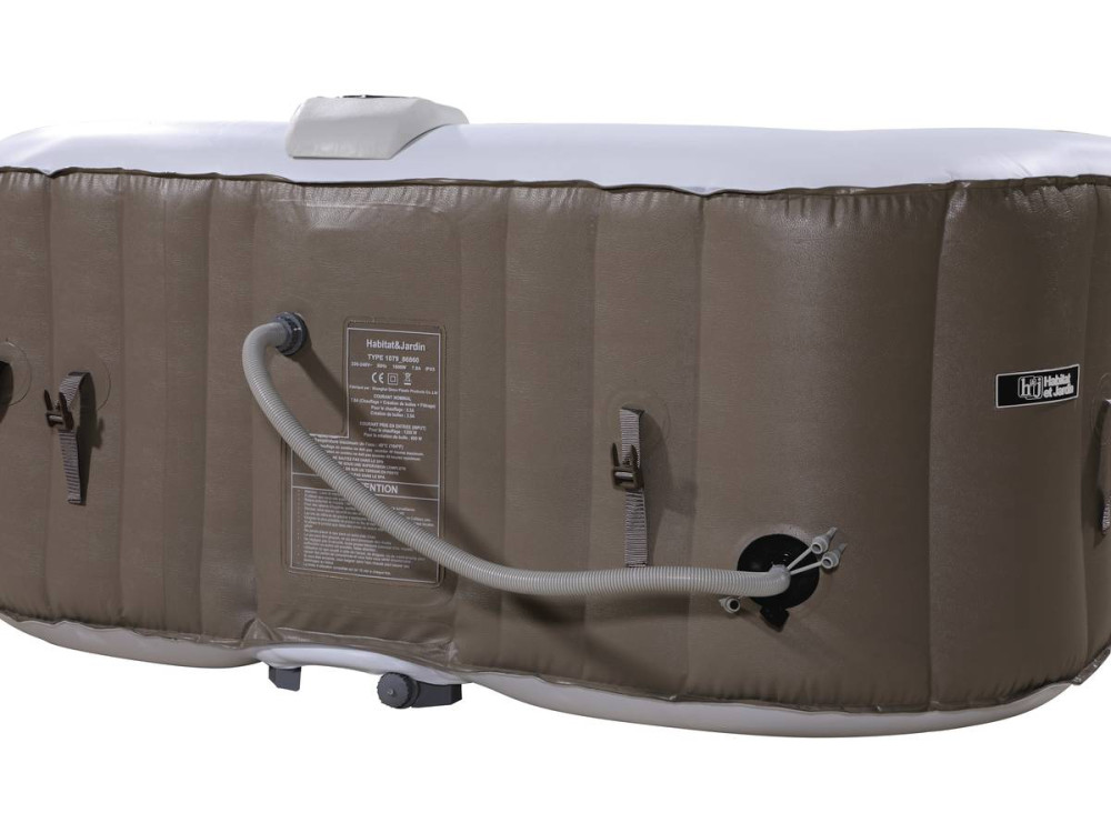 Dmuchane spa "Monac" z PVC - 4 miejsca - Szaro-brzowe/kremowe