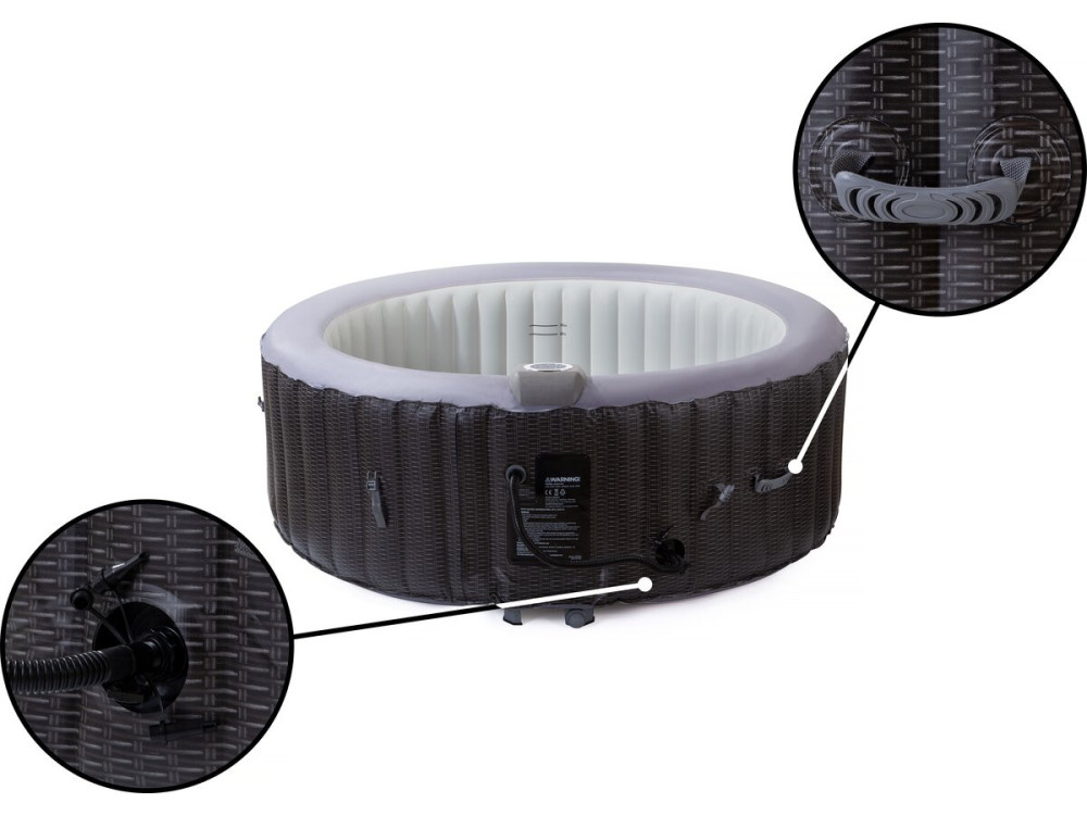 Nadmuchiwane spa z PVC „Malaga” - 4 miejsca - Szare