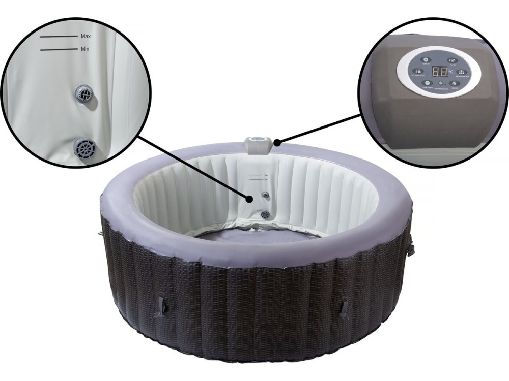 Nadmuchiwane spa z PVC „Malaga” - 4 miejsca - Szare