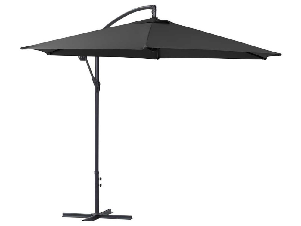 Parasol ogrodowy "Ilios" aluminiowy obrotowy  - Okrągły - Ø 3 m - Czarny