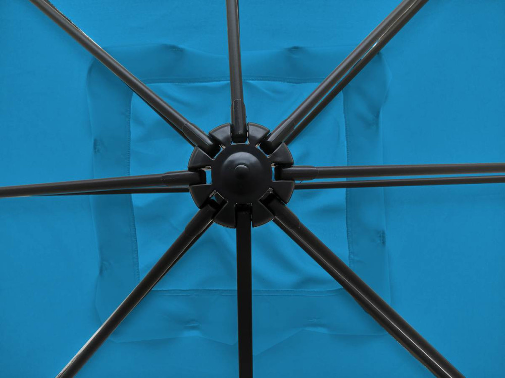 Parasol ogrodowy "Soleil" z nogą boczną - Kwadratowy - 2.5 x 2.5 m - Niebieski + płytki obciążające w zestawie