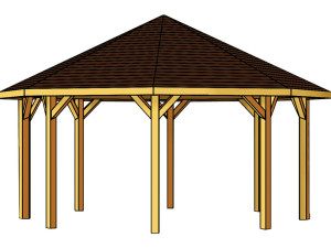 Altana drewniana "Nice" - 25,73m² - 5,57 x h. 3,47 m - Nieobrobiona 2