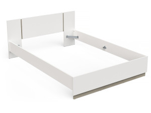 Łóżko podwójne Watson Wooden Double Bed - 140 x 200 cm - białe