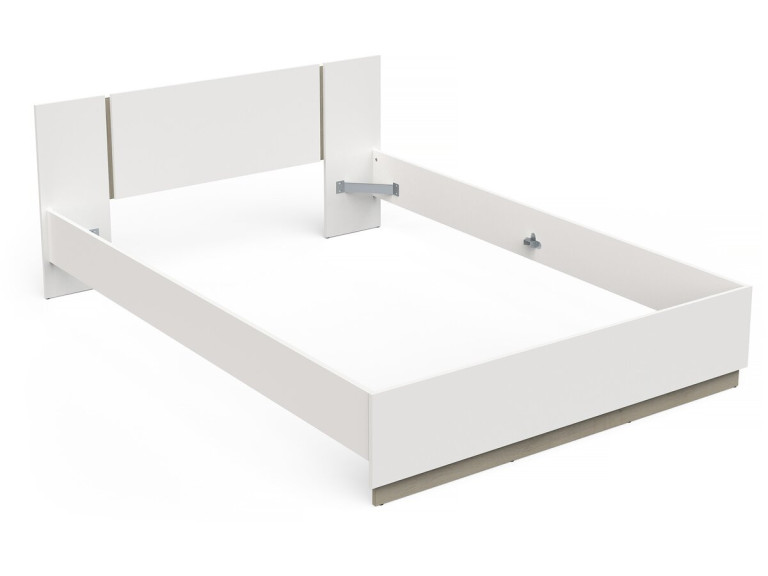 Łóżko podwójne Watson Wooden Double Bed - 140 x 200 cm - białe