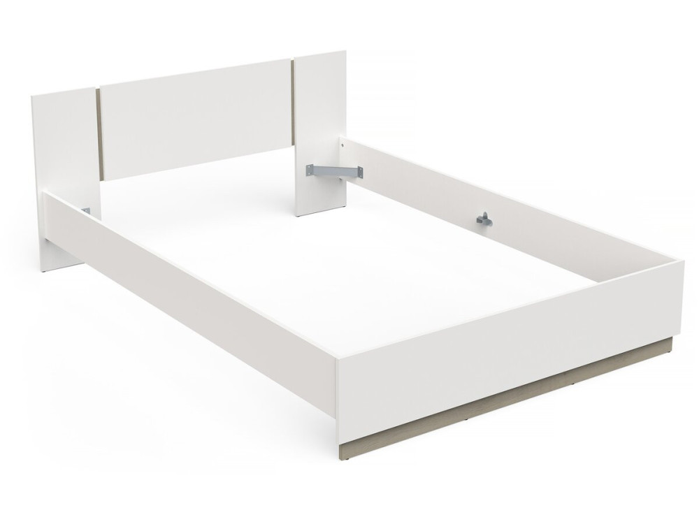 Łóżko podwójne Watson Wooden Double Bed - 140 x 200 cm - białe