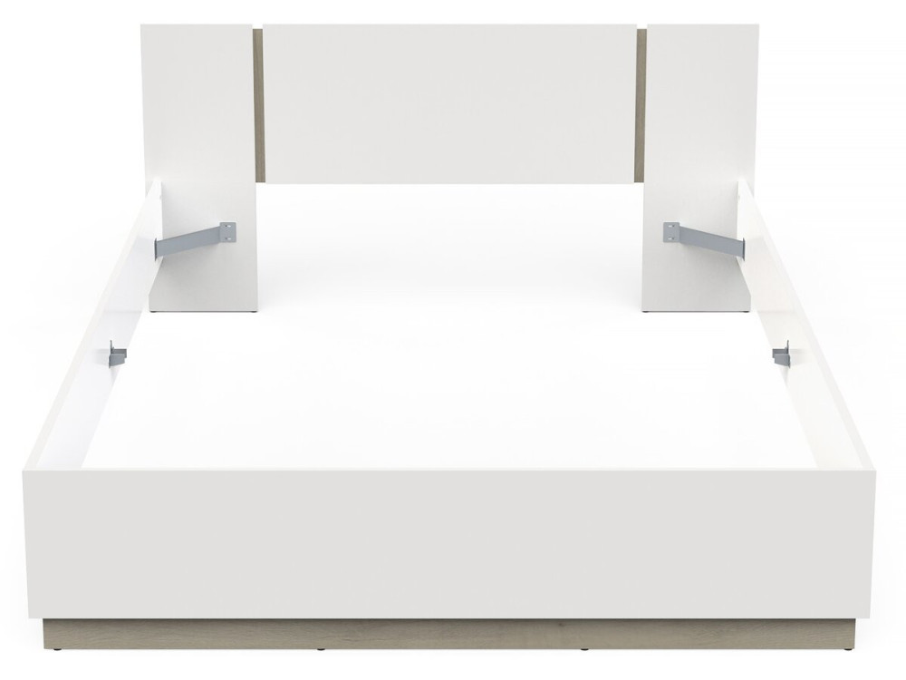 Łóżko podwójne Watson Wooden Double Bed - 140 x 200 cm - białe