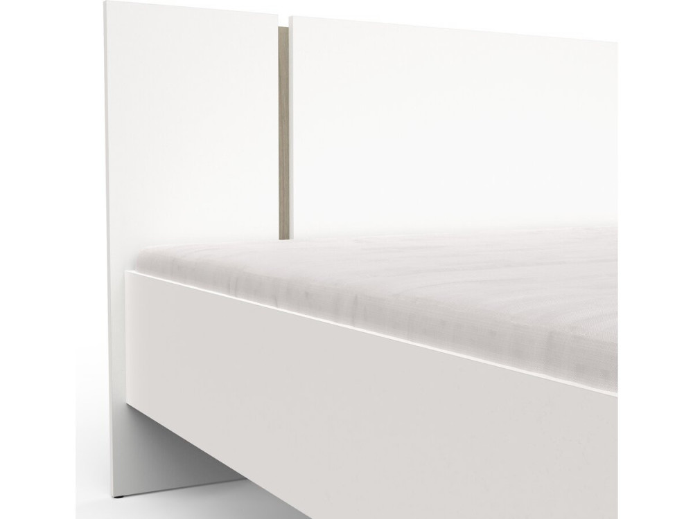 Łóżko podwójne Watson Wooden Double Bed - 140 x 200 cm - białe