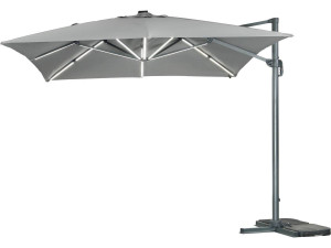 Parasol ogrodowy "Sun 3 Luxe" - Światła LED - Kwadratowy - 3 x 3 m - Szary