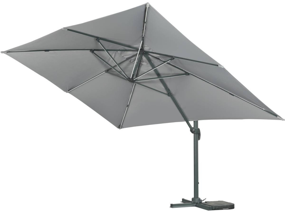 Parasol ogrodowy "Sun 3 Luxe" - Światła LED - Kwadratowy - 3 x 3 m - Szary