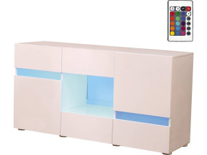 Komoda LED „Volta” - 140 x 40 x 72 cm - Biała lakierowana