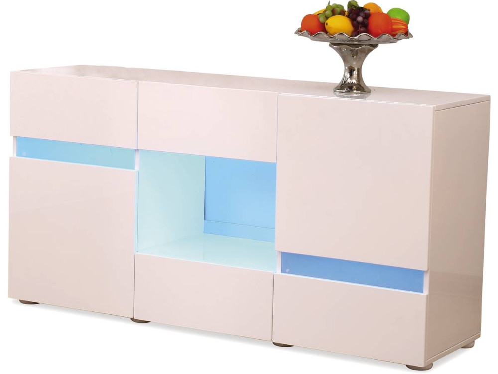Komoda LED Volta” - 140 x 40 x 72 cm - Biała lakierowana