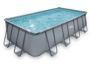 Piscine tubulaire grise - "LUDO 2" - 4,01 x 2,01 x 1,22 m - filtracja piaskowa 2,5 m³/h