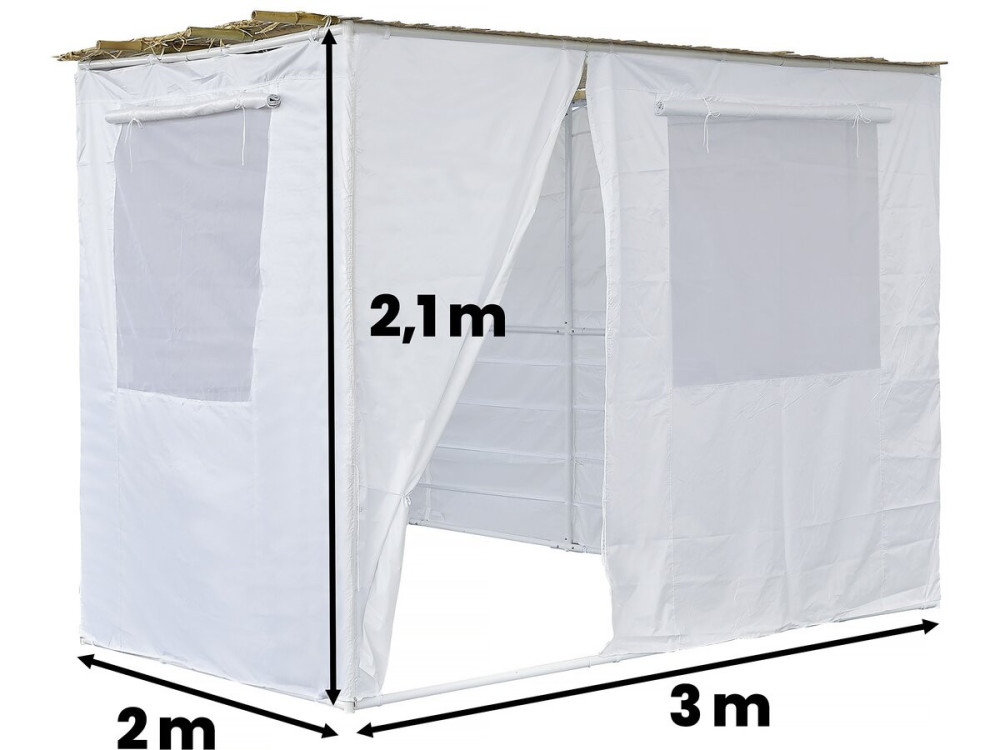 Regulowany zestaw Sukkah NINA - 3 x 2 - 1 bambusowa rolka i 3 drewniane listwy