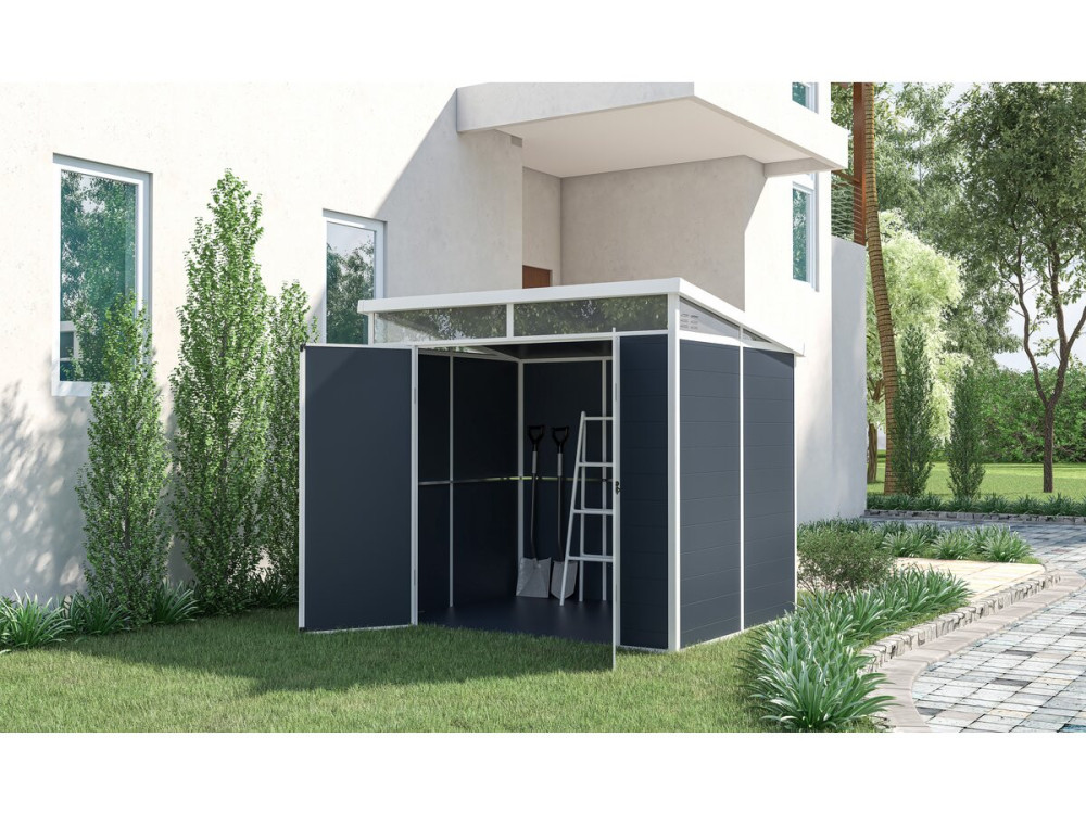 Szopa ogrodowa z żywicy "Detroit" - szara - 4,54 m² - 1,91 x 2,38 m