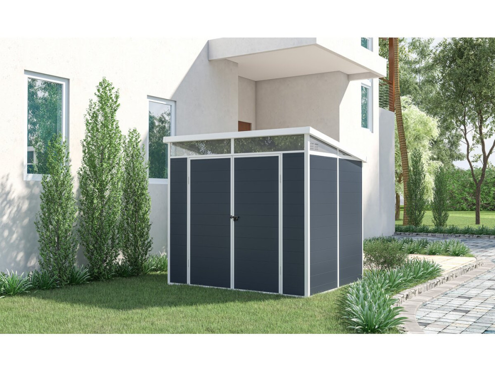 Szopa ogrodowa z żywicy "Detroit" - szara - 4,54 m² - 1,91 x 2,38 m