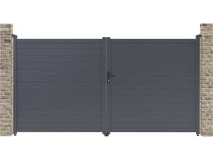 Brama aluminiowa "Marc" - 349.5 x 180.9 cm - Szara