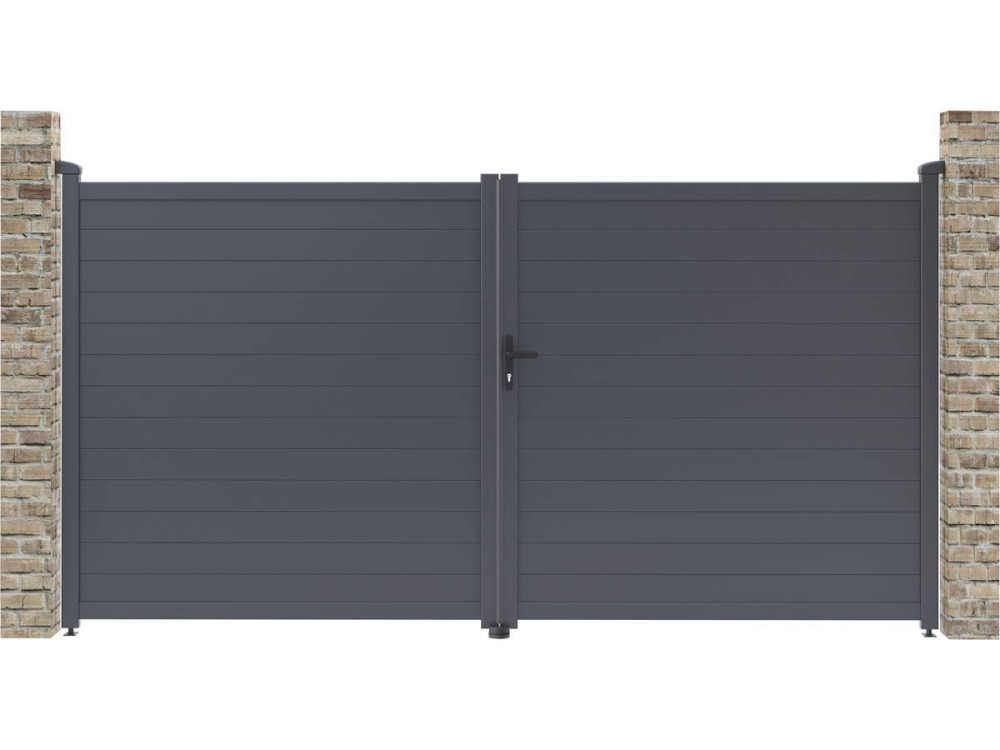 Brama aluminiowa "Marc" - 349.5 x 180.9 cm - Szara