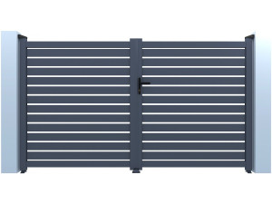 Bramka aluminiowa "Julien" półotwarta - 340 x 140 cm - Szary