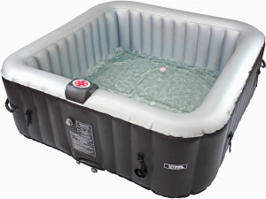 Dmuchane spa „Nice” z kula LED - 6-osobowe - Szary/Czarny