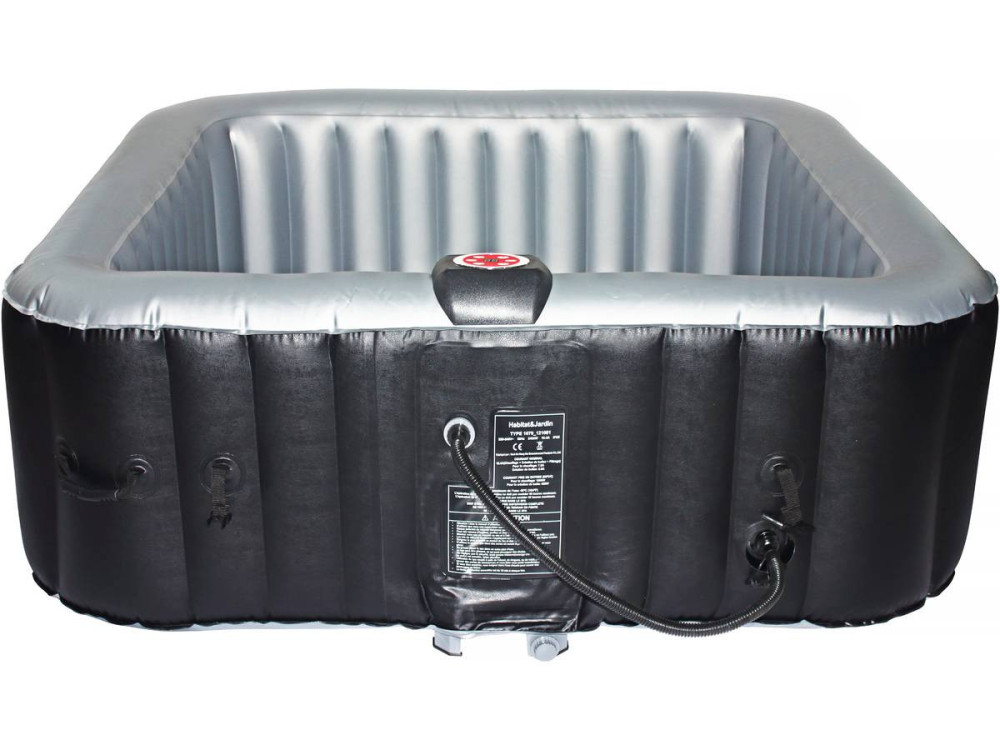 Dmuchane spa „Nice” z kula LED - 6-osobowe - Szary/Czarny