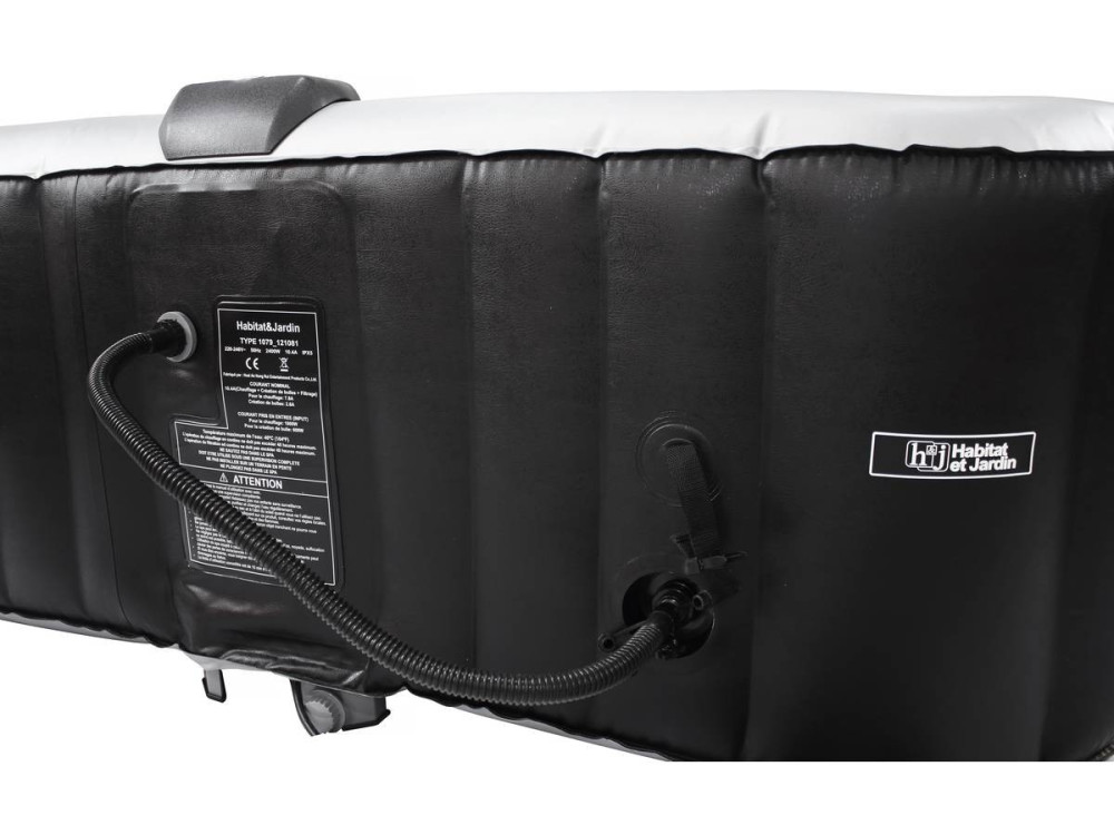 Dmuchane spa „Nice” z kula LED - 6-osobowe - Szary/Czarny