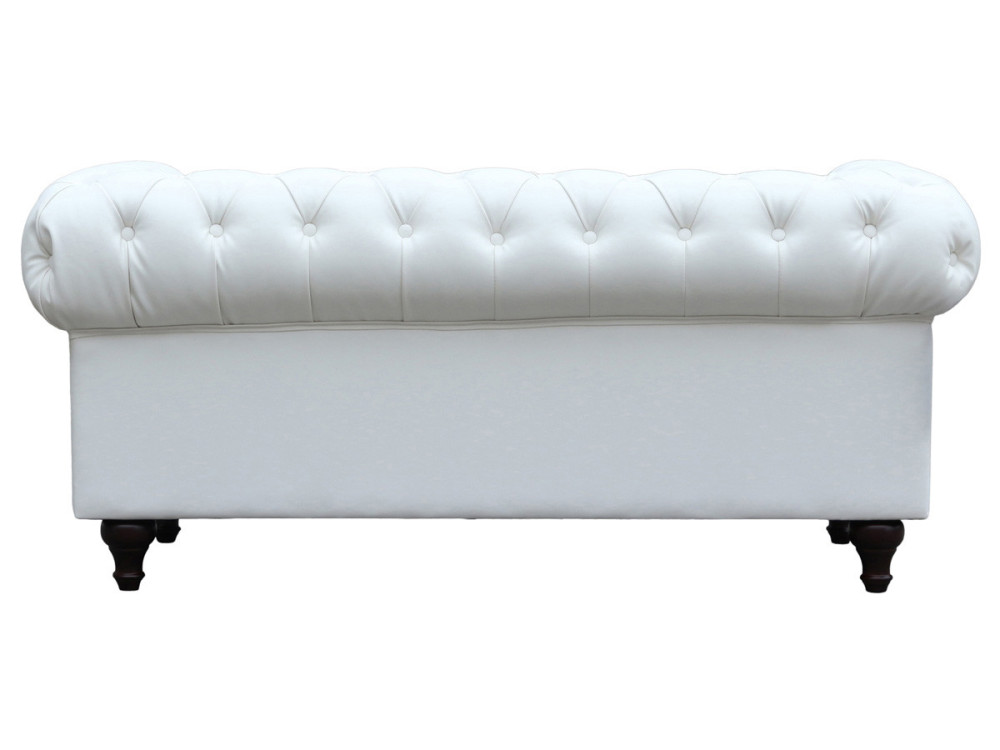 Sofa Chesterfield "Aliza" nierozkładana - 157 x 82 x 70 cm - 2 miejsca - Biała