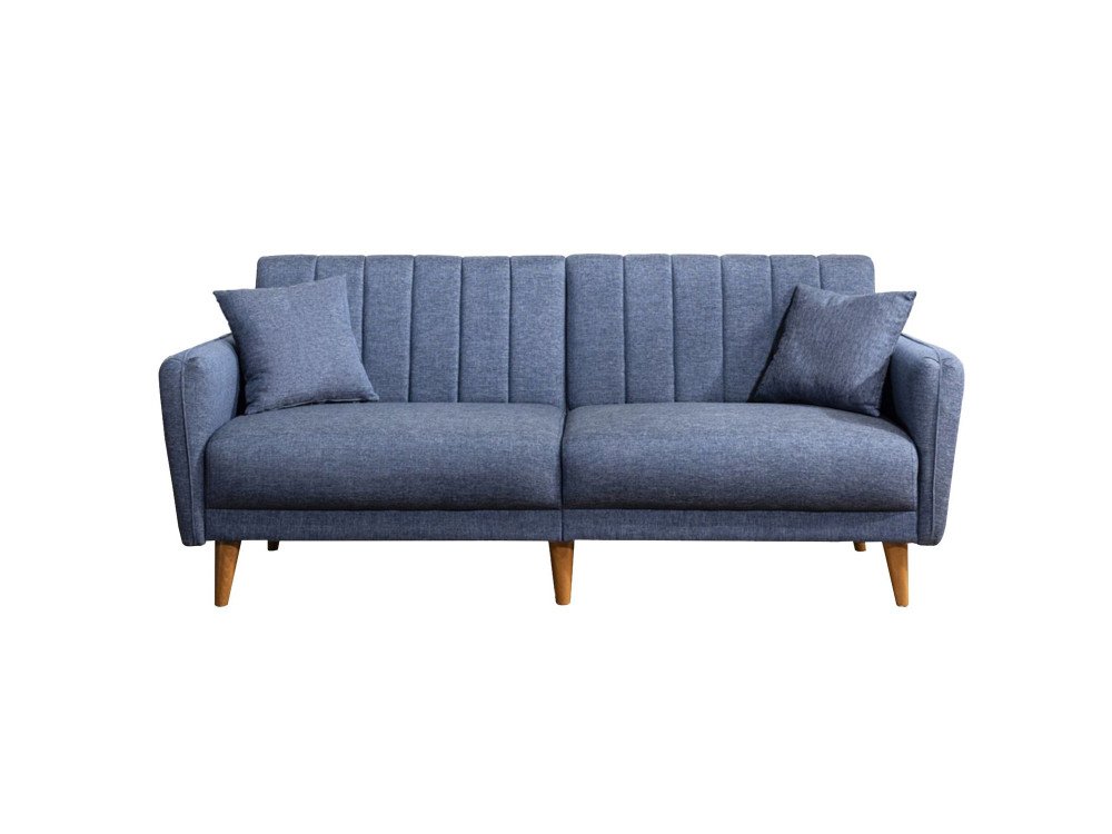 3-osobowa rozkładana sofa w tkaninie "Aqua" 205 x 85 x 85 cm - Granatowy