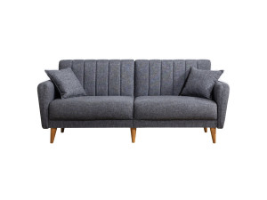 3-osobowa rozkładana sofa w tkaninie "Aqua" 205 x 85 x 85 cm - Ciemnoszary