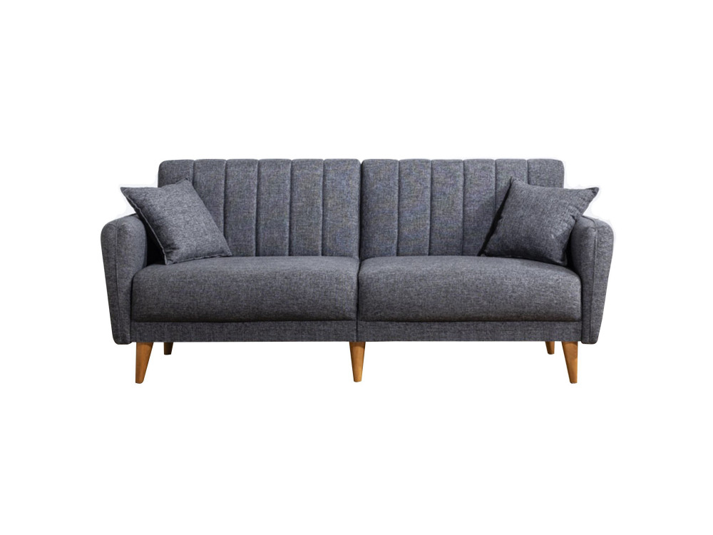 3-osobowa rozkładana sofa w tkaninie "Aqua" 205 x 85 x 85 cm - Ciemnoszary
