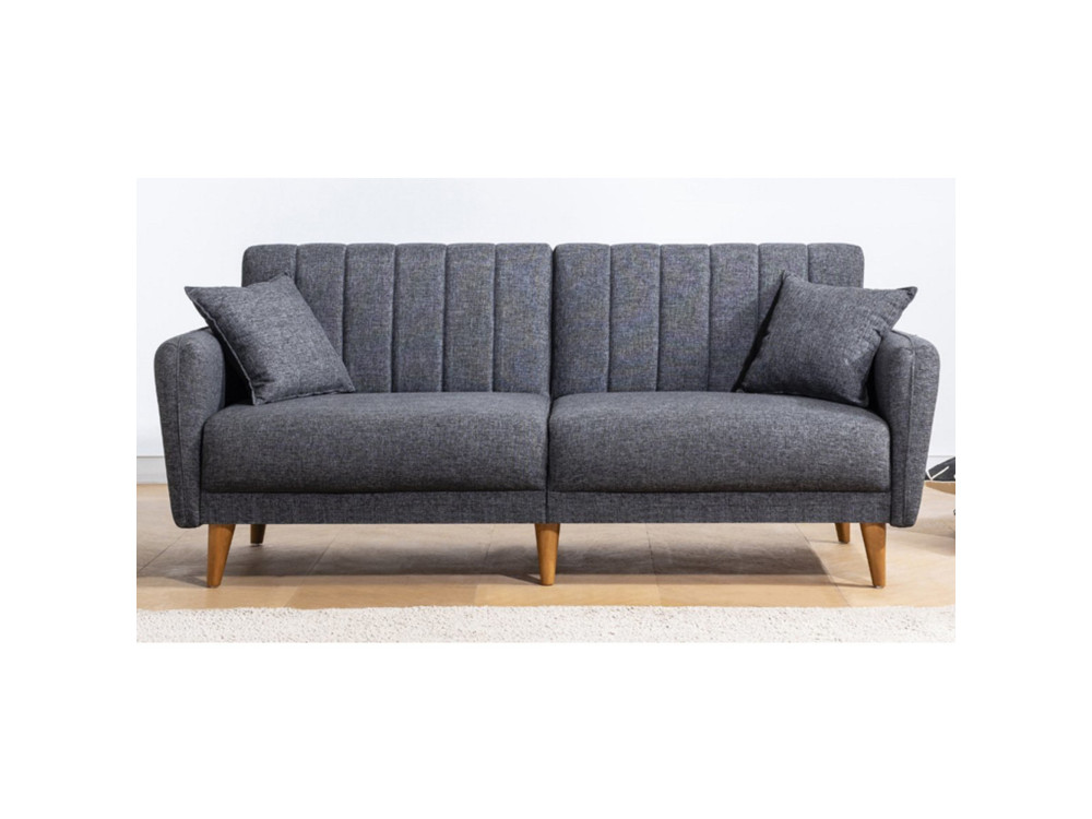 3-osobowa rozkładana sofa w tkaninie "Aqua" 205 x 85 x 85 cm - Ciemnoszary