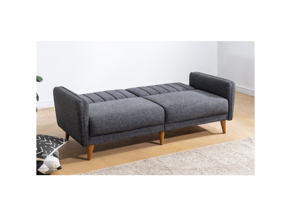3-osobowa rozkładana sofa w tkaninie "Aqua" 205 x 85 x 85 cm - Ciemnoszary