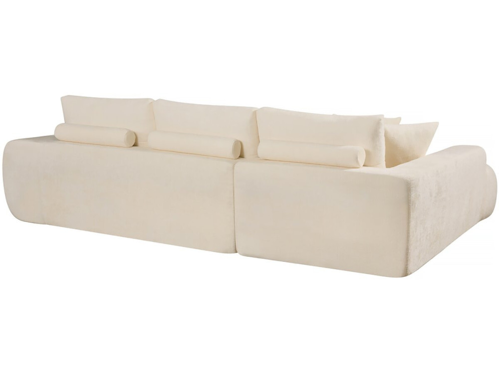 Sofa narożna "Sidonie" lewa w tkaninie bąbelkowej - 4-osobowa - Beżowy