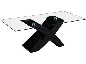 Prostokątny stolik kawowy "Tina" - 117 x 62 x 45 cm - MDF - Lakierowany - Czarny