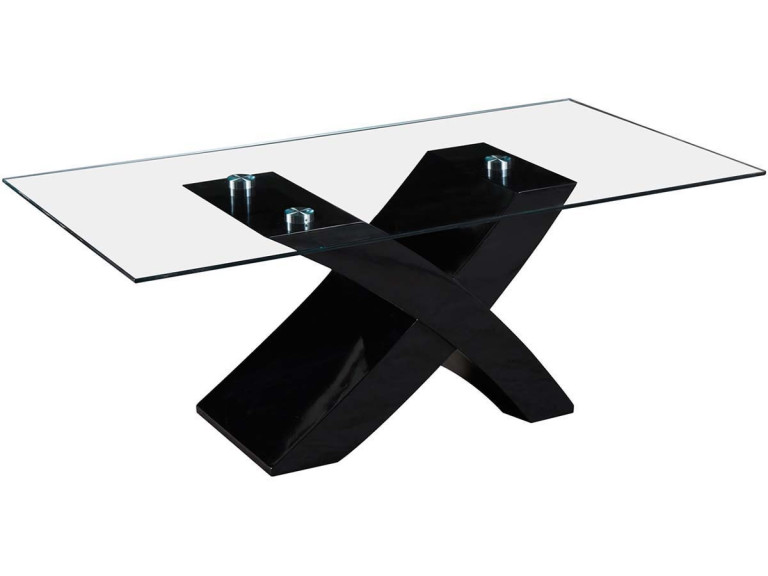 Prostokątny stolik kawowy "Tina" - 117 x 62 x 45 cm - MDF - Lakierowany - Czarny