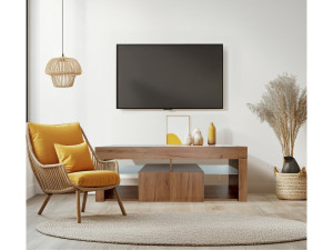 Drewniana szafka RTV "Hugo" - 140 x 40 x 50 cm - Braz 2