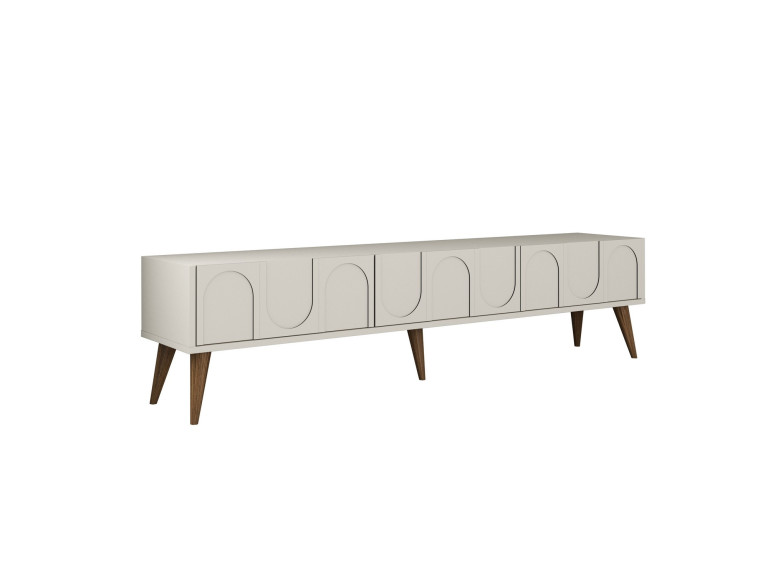 Drewniana podstawa pod telewizor "Lyon" - 180 x 35 x 44 cm - CrèmeNoix