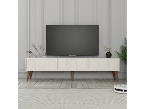 Drewniana podstawa pod telewizor "Lyon" - 180 x 35 x 44 cm - CrèmeNoix 2