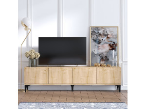 Drewniana podstawa pod telewizor "Nora" - 180 x 35 x 50 cm - Dąb Szafirowy 2