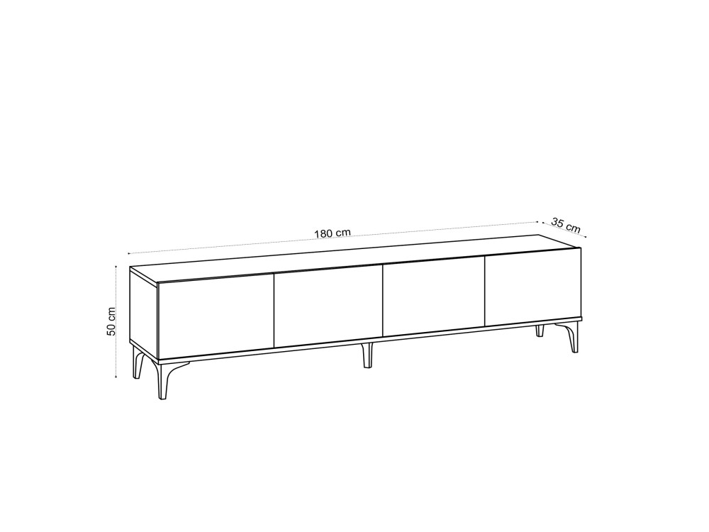Drewniana podstawa pod telewizor "Nora" - 180 x 35 x 50 cm - Dąb Szafirowy