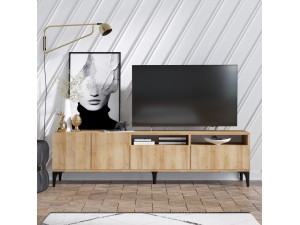 Drewniany stojak TV "Ross" - 180 x 35 x 52 cm - Dąb 2