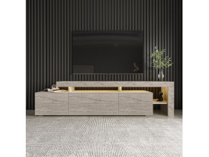 Drewniana podstawa pod telewizor "Beliz" - 192 x 37 x 53 cm - trawertyn 2