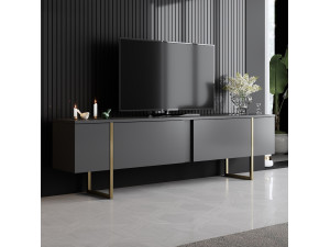 Drewniana podstawa pod telewizor "Luxe" 180 x 30 x 50 cm - Antracyt 2