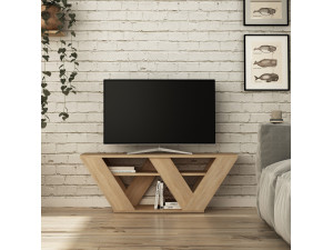 Drewniana podstawa pod telewizor "Pipralla" - 110 x 30 x 40 cm - Dąb 2